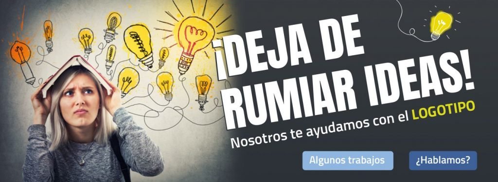 banner deja de rumiar ideas nosotros te ayudamos con el logotipo