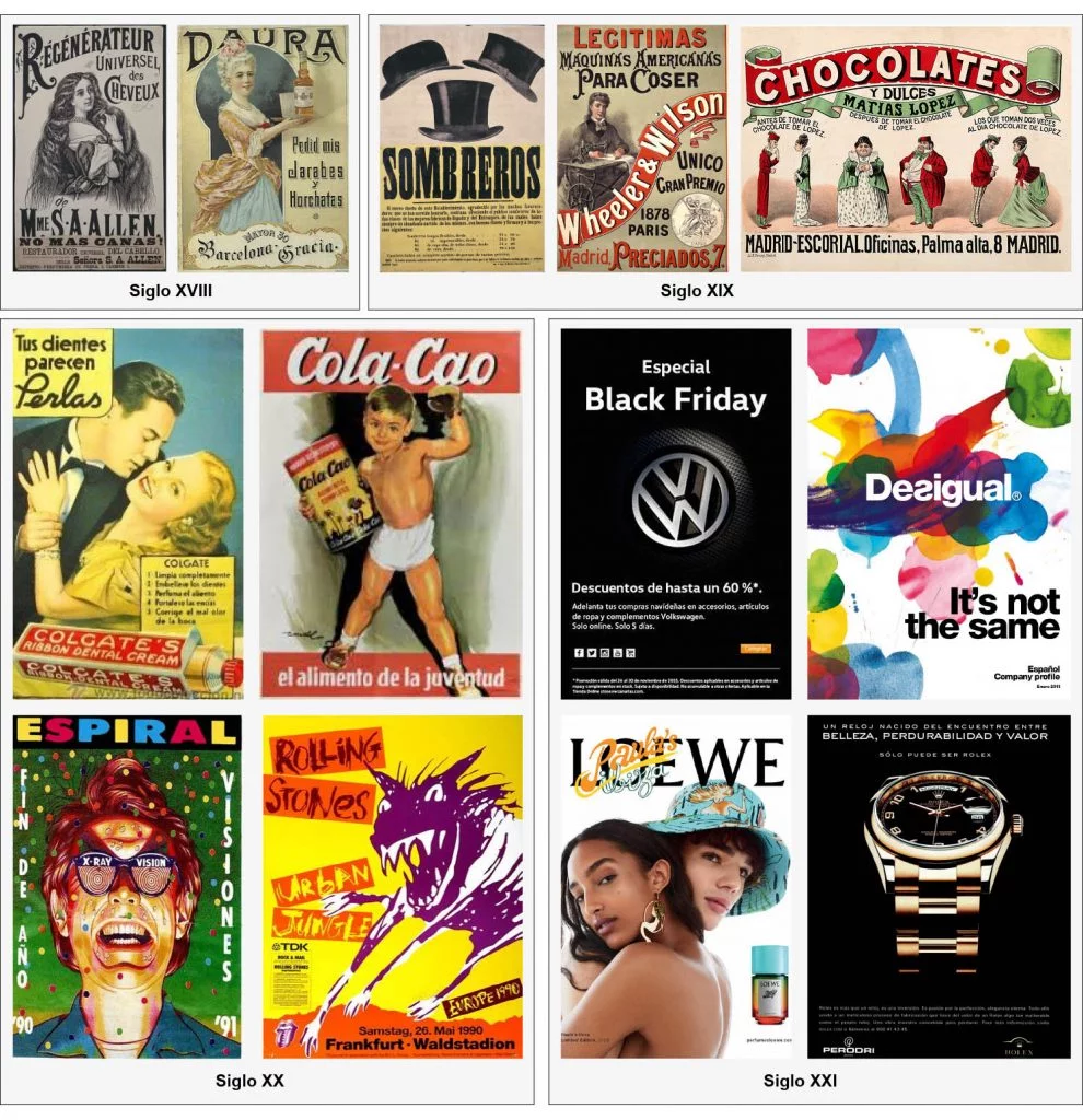 publicidad a través de la historia de la tipografía