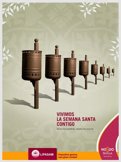 Publicidad en Semana Santa papeleras