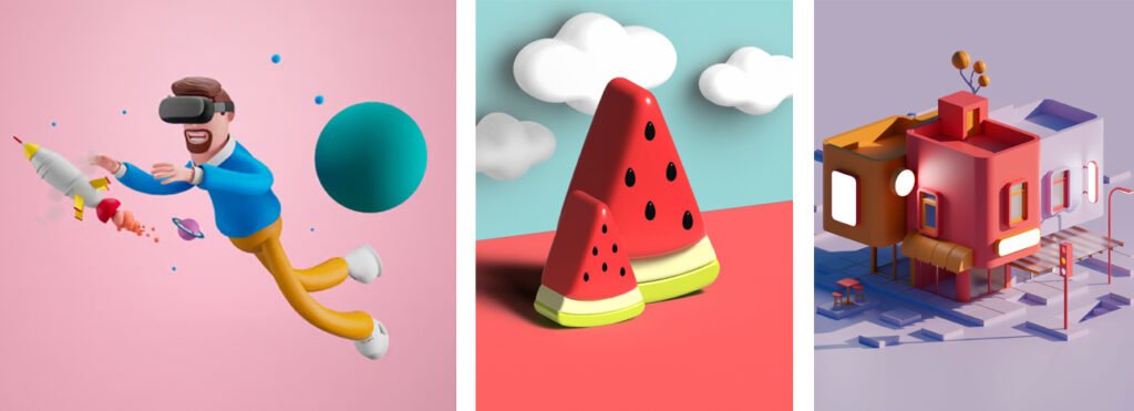 Tendencias diseño gráfico 2025. Imágenes 3d